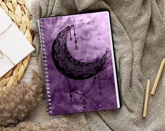 Moon Notebook Dream Journal Spiral Notebook, Journal Gift for Her