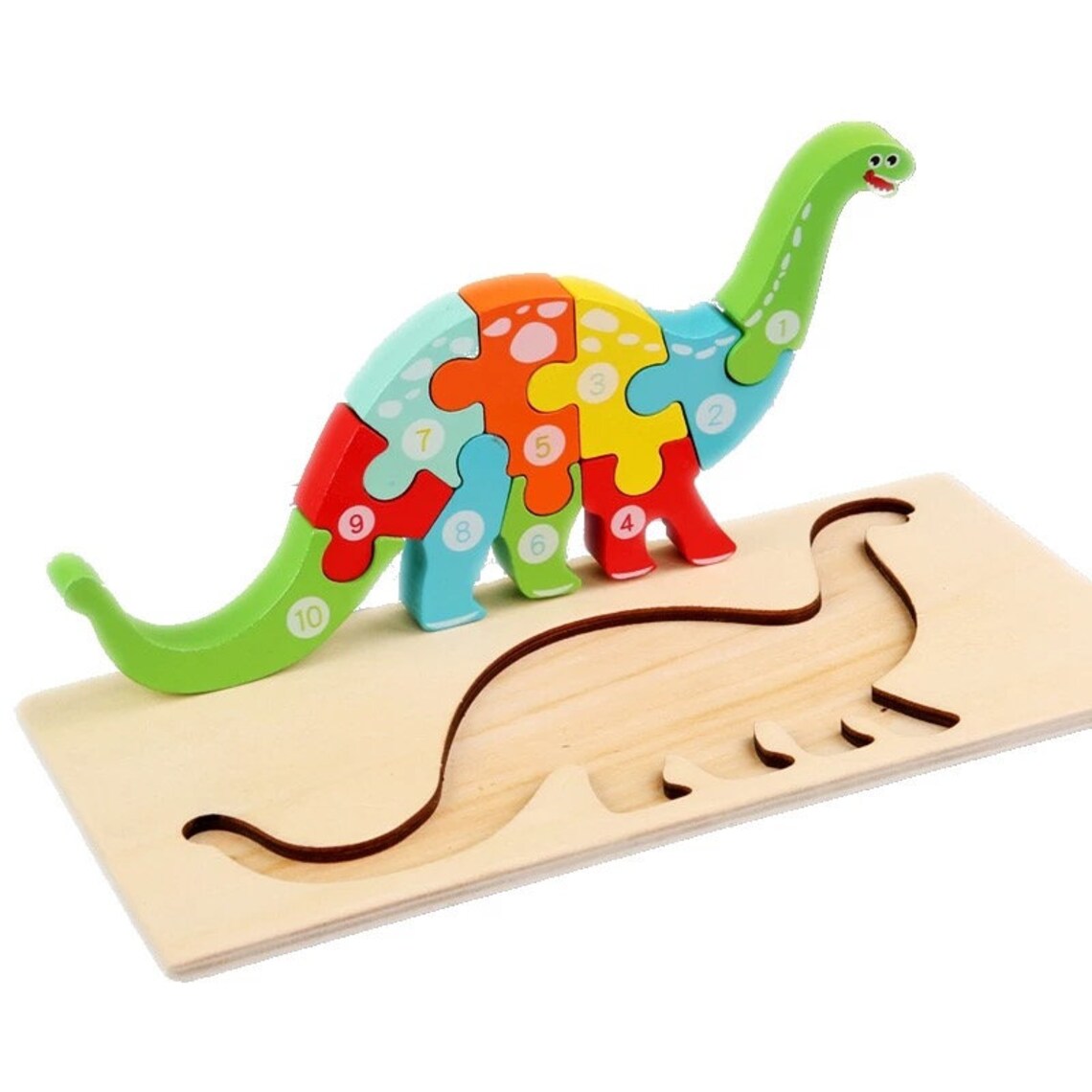 Rompecabezas de madera para niños Dinosaurio / Juguetes Etsy