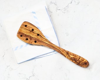 Handcrafted Olive Wood Kitchen Spoon - Essential, Durable and Ecological Kitchen Utensil