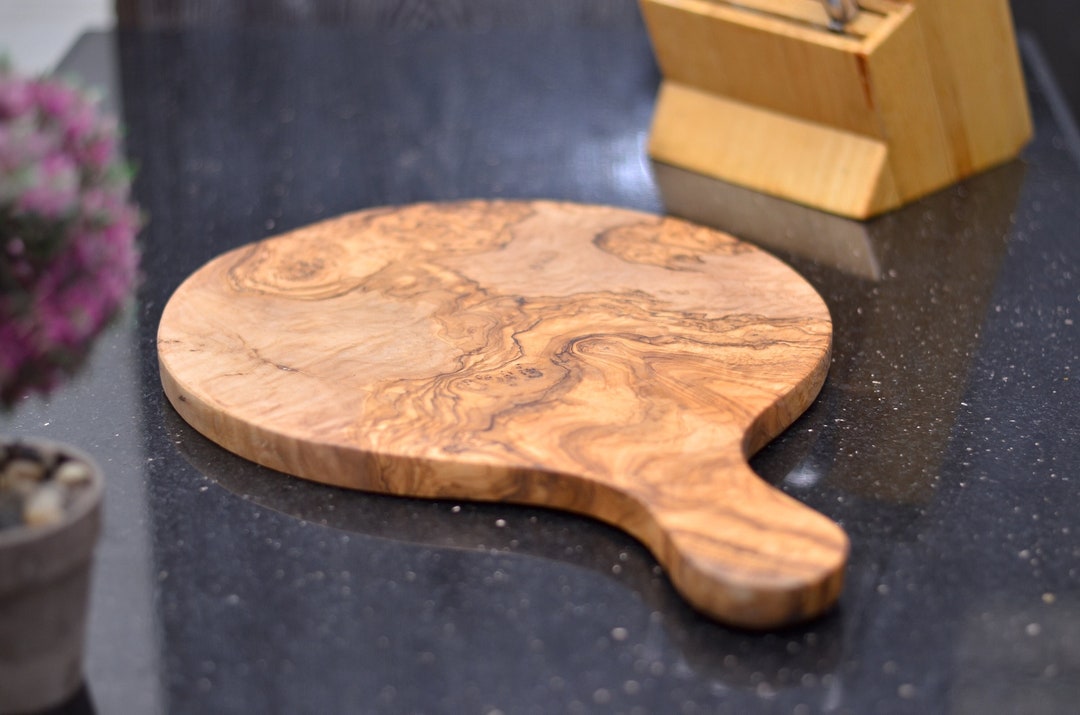Handcrafted Olive Wood Pizza Board Personalized Engraving Etsy