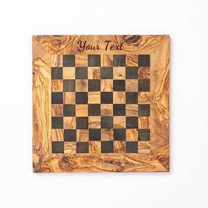 Customized Olive Wood Chess Board Handcrafted Pieces, Custom Engraving, Unique Gift free wood conditioner image 2