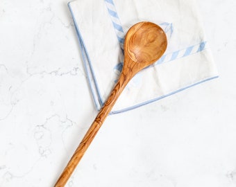 Handmade Olive Wood Kitchen Spoon - Essential, Durable and Ecological Utensil for Gastronomes