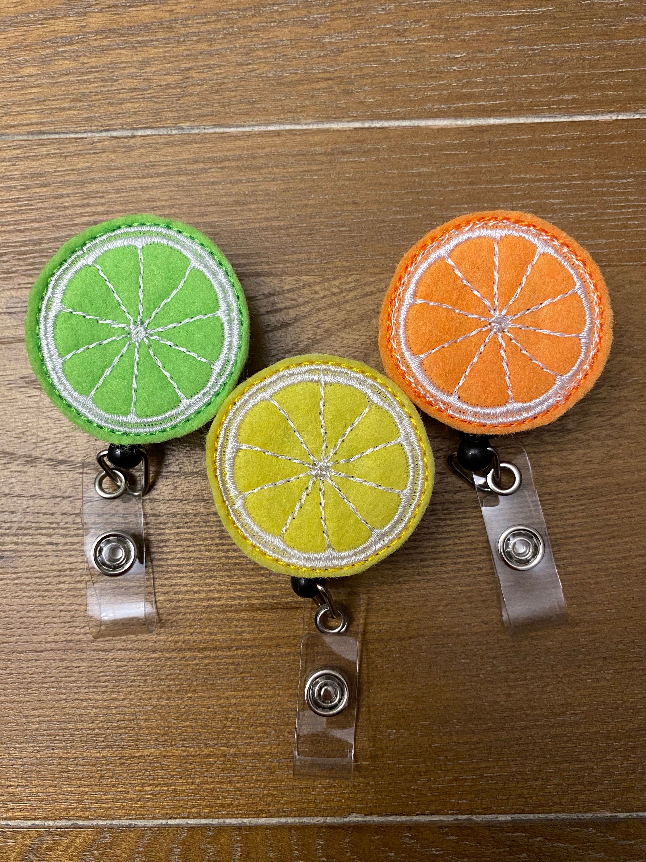Felt badge reel citrus food badge reel fruit badge reel Etsy