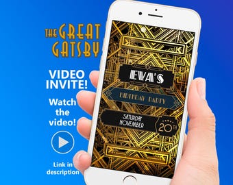 Gatsby Video Invitation, Roaring Twenties Party