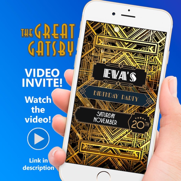 Gatsby-video-uitnodiging, Roaring Twenties Party