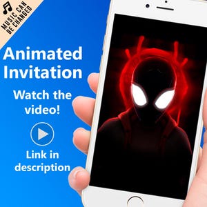 Spider-Man Birthday Party Video Invitation, Animated Superhero Invite (Digital)