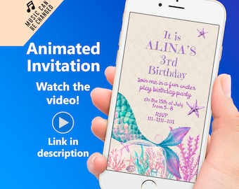 Mermaid Tail Birthday Video Invitation: Under the Sea Party
