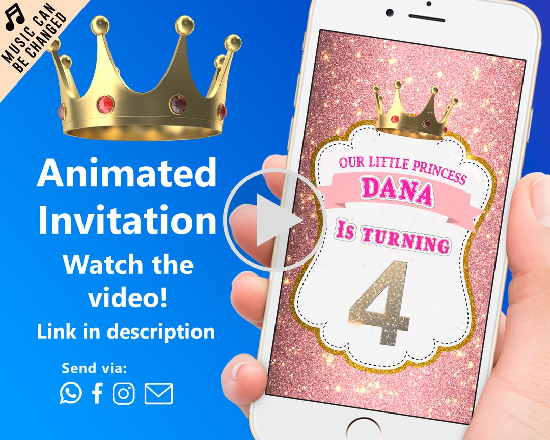 Princess Party Invitation, Princess Birthday Invite, Princess
