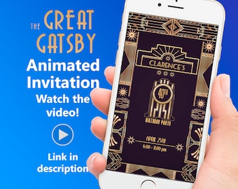 Gatsby Birthday Invitation, Roaring Twenties Party, Harlem Nights (Video)