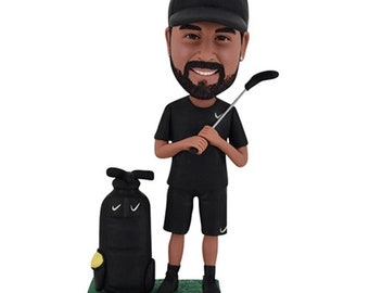 Golf player bobblehead custom, golfer bobblehead, best gift for him on Chirstmas, FATHER'S DAY