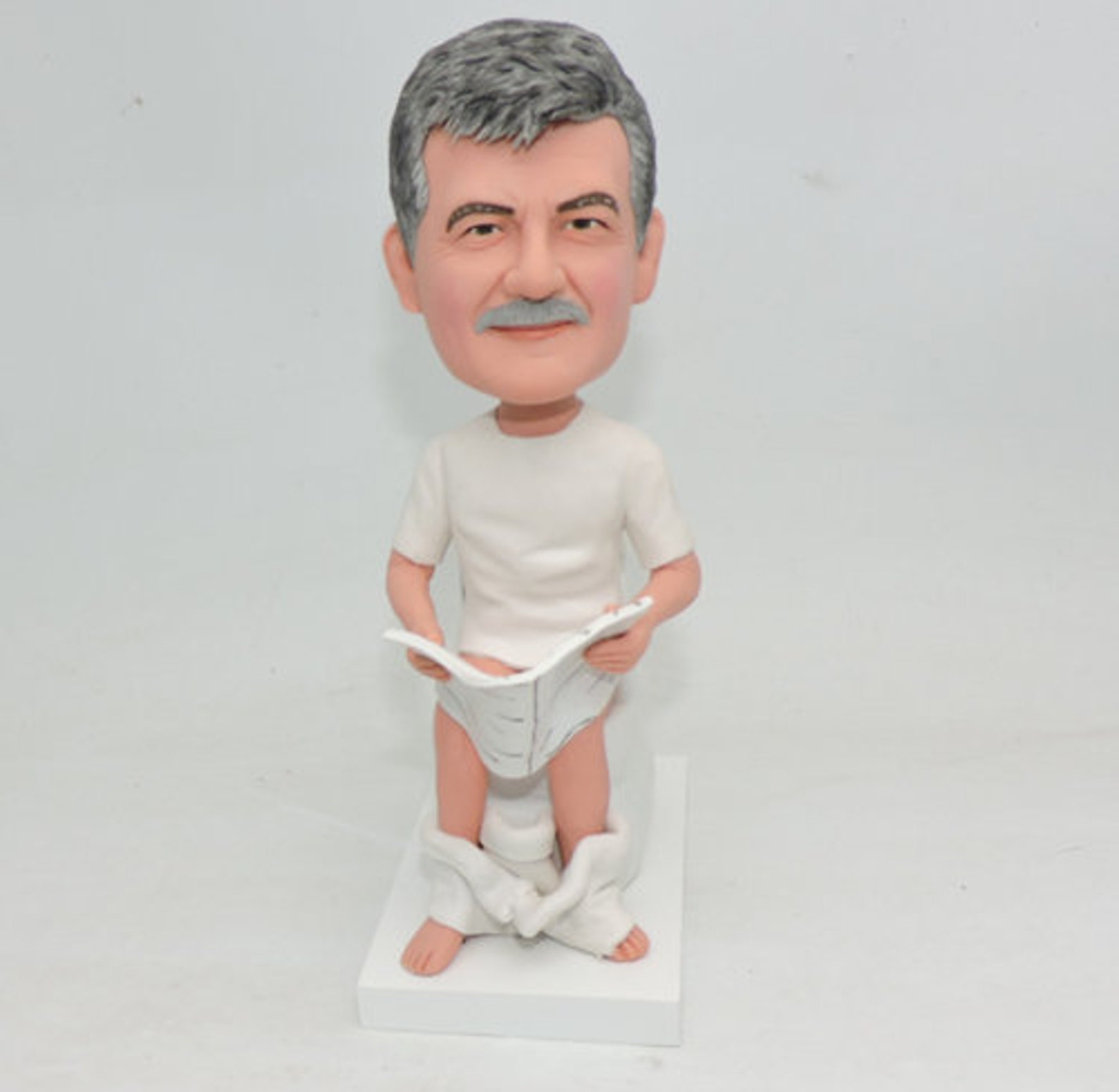 Funny custom bobbleheads on toliet bobblehead gift Etsy