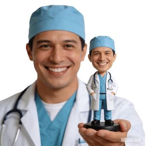 Custom Doctor Nurse Bobblehead, Personalized Doctor Bobble head with Surgeon Cap, Graduation gifts for female and male figurines