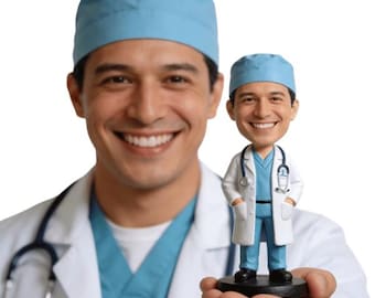 Custom Doctor Nurse Bobblehead, Personalized Doctor Bobble head with Surgeon Cap, Graduation gifts for female and male figurines
