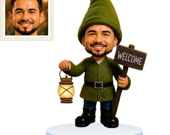 Custom Garden Welcome Gnome Bobblehead personalized outdoor garden decor, unique Welcome gift for garden enthusiasts