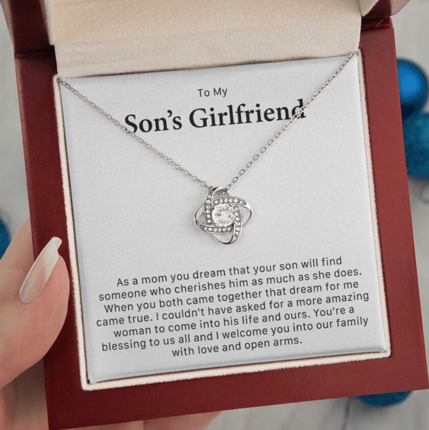 Necklace for Son's Girlfriend, Christmas Gift for Sons Girlfriend, Sons