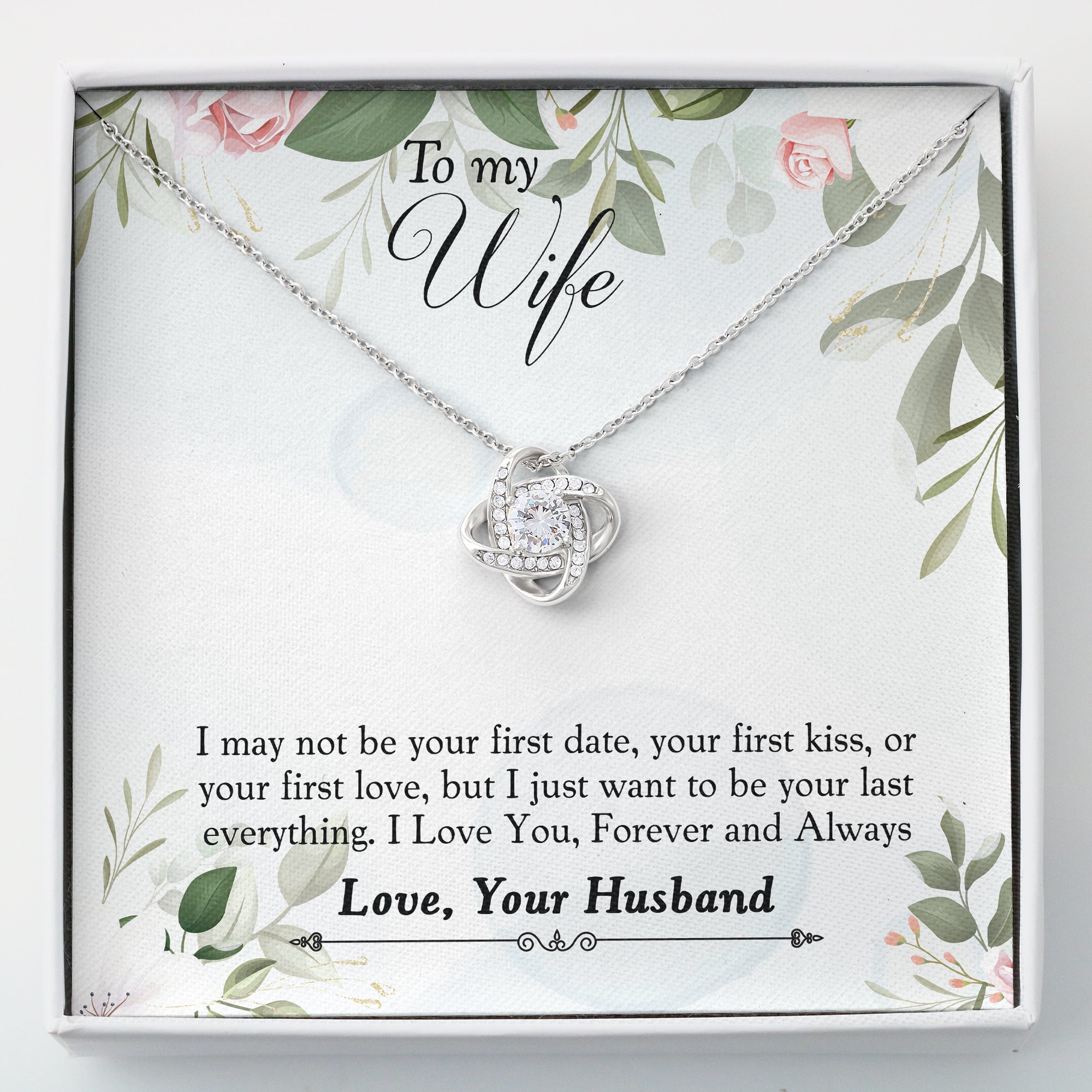 Wife Anniversary Jewelry Wife Birthday Gift from Husband Wife Valentines Necklace with Card