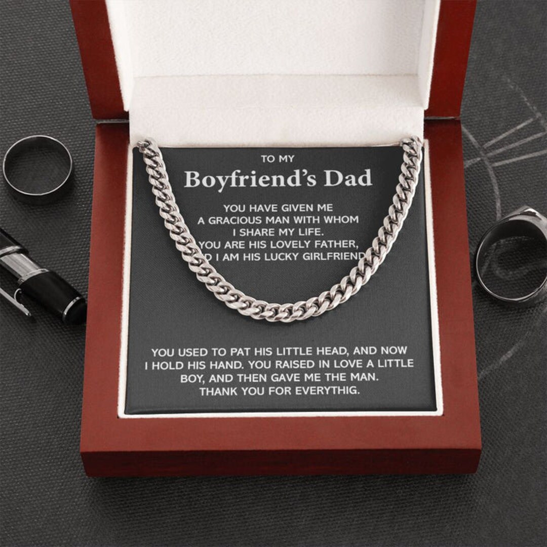 To My Boyfriends Dad Cuban Link Chain Fathers Day Gift Etsy