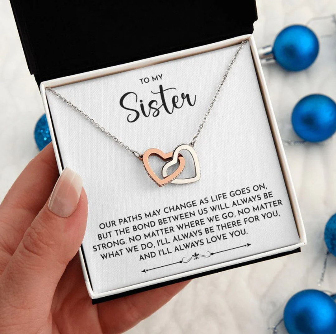 Sisters Interlocking Hearts Necklace Sisters Forever Gift for Sisters