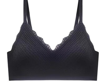 Comfortable Seamless Bra, Casual TShirt Lace Bra, Seamless Push up Bra, Soft Padded Bralette, Breasts Contouring Wire Free Bra, Gift for Her