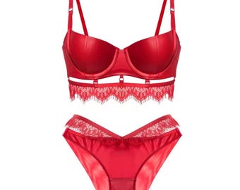 Soutien-gorge String En Cuir Sexy – Ensemble Lingerie Avec Rivets, Taille Unique S/M/L