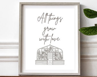 All Things Grow With Love, Tapestry Purse, Shoulder Bag,bags