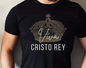 Viva Cristo Rey T-Shirt, Catholic Men's T-Shirts, Christ the King, Blessed Miguel Pro, Christian Shirt, Gift for Catholic Man, Gift for Dad