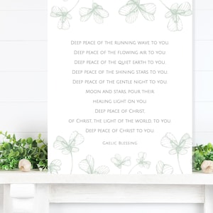 Irish Blessing Canvas Wall Art Sign, Deep Peace Prayer, Gaelic Blessing Print, Irish House Blessing, Christian Home Marriage Blessing, Grief