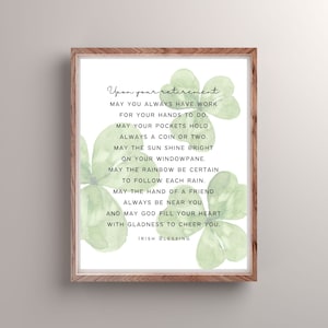 Poème irlandais de bénédiction de la retraite, affiche d'art mural imprimable, poème de la retraite, impression numérique, cadeau d'impression pour la retraite, que vous ayez toujours du travail