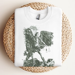 St Michael Archangel Shirt Traditional Catholic Sweatshirt Saint Michael Tshirt for Catholic Men Shirt for Catholic Teen Sweater for Women