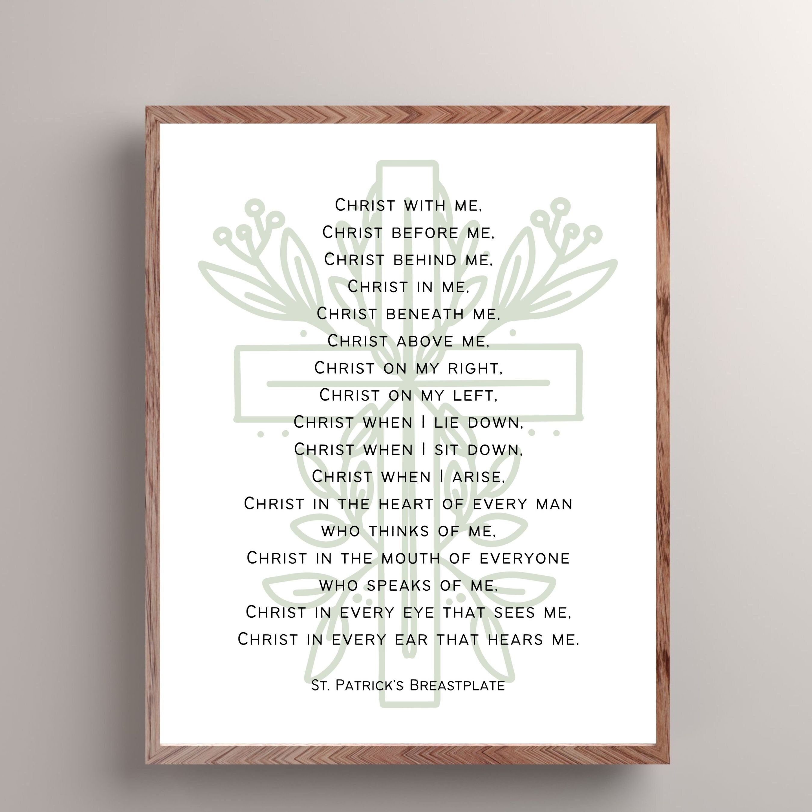 Saint Patrick Breastplate PRINTABLE Poster, Christ With Me Prayer ...