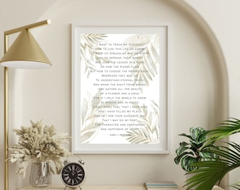 Teacher Poem Printable Gift for Teacher End of Year Teacher Retirement Principal Thank You Gift Digital Download Teacher Blessing Prayer Art