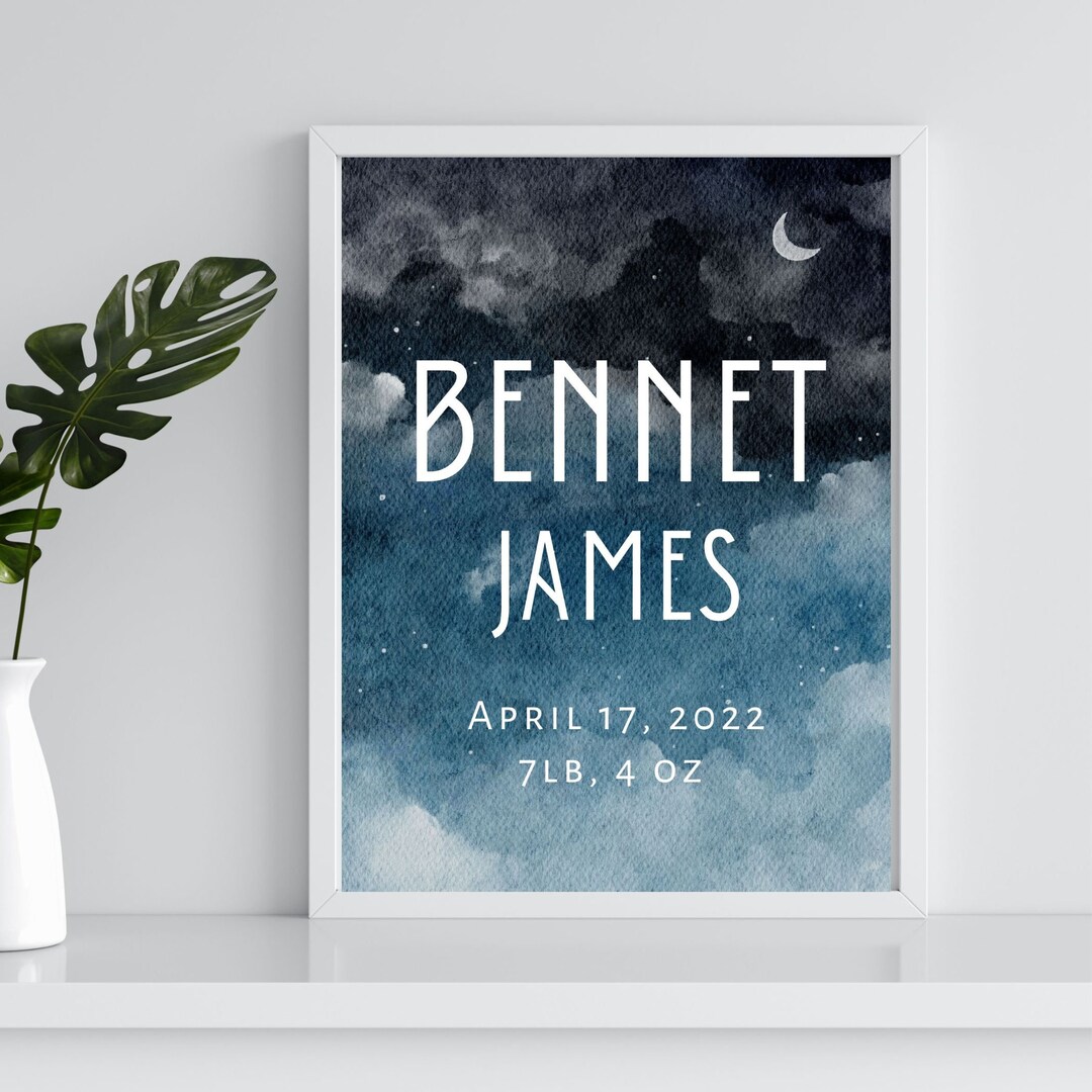 Personalized Kids Name Printable Wall Art Sign Baby Name Nursery ...