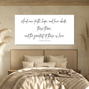 Faith Hope and Love, Greatest of These is Love, Christian Wall Decor, Canvas Sign, Scripture Wall Art, Wedding Decoration, Bedroom Art Print image 5