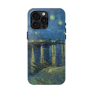 Van Gogh Starry Night Over the Rhone, iPhone Case, Vintage Landscape Painting Phone Case, Artwork Post-Impressionist Art, Art Teacher Artist