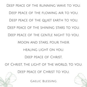 Irish Blessing Printable Poster, Deep Peace Prayer, Gaelic Blessing ...