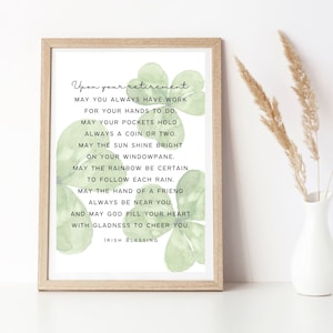 Retirement Irish Blessing Poem Printable Wall Art Poster Retirement ...