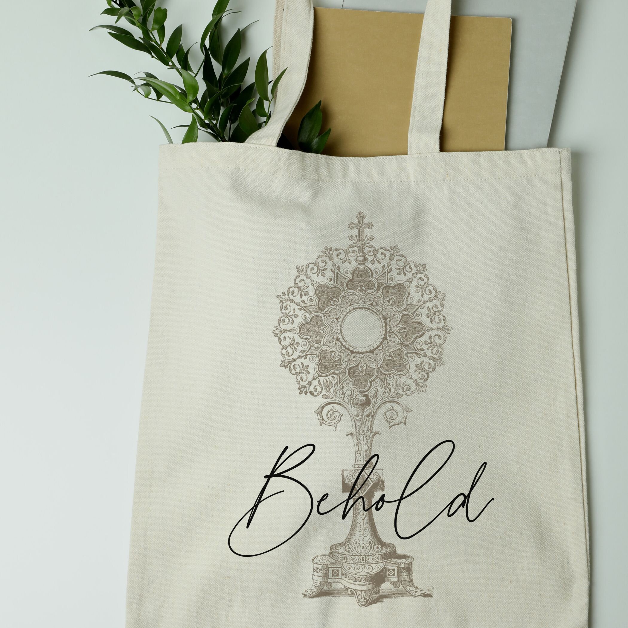 Behold Eucharistic Catholic Tote Bag, Mass Bag, Monstrance, Communion ...