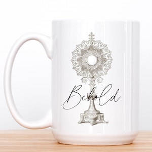 Mug Adoration eucharistique catholique traditionnelle ostensoir Voici un cadeau pour prêtre catholique orthodoxe Cadeau pour sa foi religieuse Calice