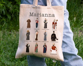 Personalized Catholic Mass Bag, Church Bag for Kids, Custom Name Tote Bag, Godparent Gift to Godchild, First Communion Gift, Baptism Gift