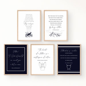Catholic Christian Fatherhood Quotes, Printable Gallery Wall Art, Set of 5 Digital Prints, Father&#39;s Day Gift for New Dad Grandpa, Godfather