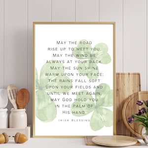 Irish Blessing PRINTABLE Poster, May the Road Rise to Meet You, St Patrick Prayer House Blessing ...
