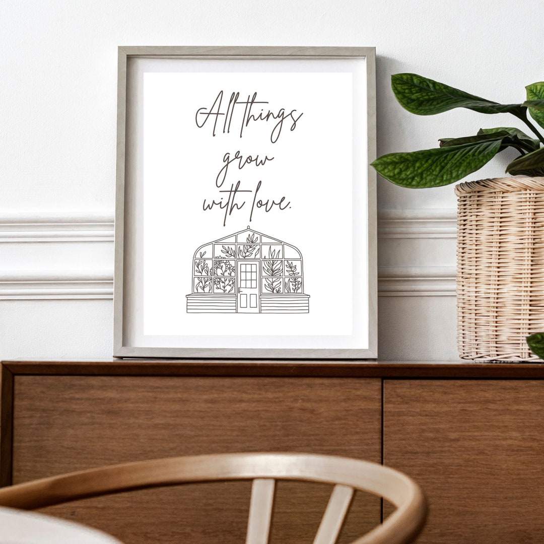 All Things Grow With Love Printable Wall Art, Baby Nursery Print ...