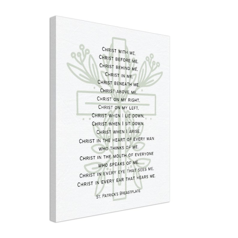 Saint Patrick Breastplate Canvas Wall Art Print Sign, Christ With Me ...