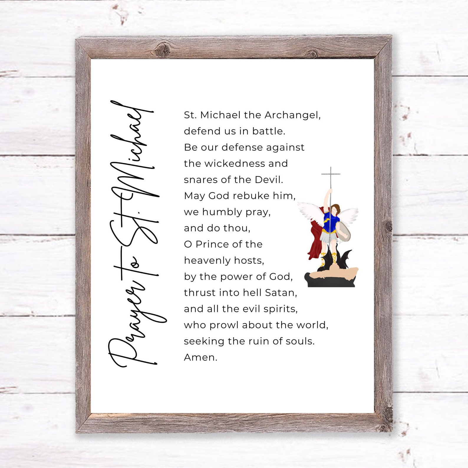 St. Michael Prayer Printable Poster Traditional Catholic Blessing