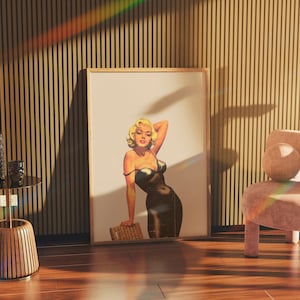 Marilyn Monroe Fashion Bad Bitch Print, Disco Funky Wall Art, Digital Download Print, Marilyn Monroe Poster