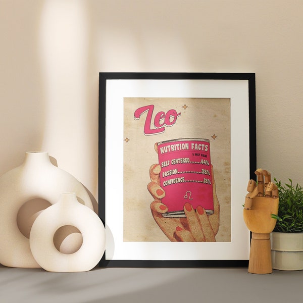 Leo Zodiac Wall Art Etsy