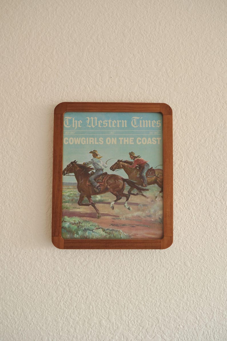 Coastal Cowgirl Newspaper Print, Western Wall Art (Digital Download) image 1
