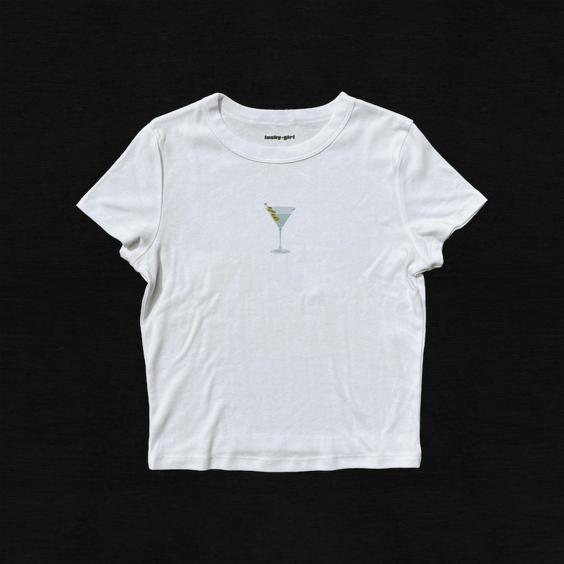 Dirty Martini Graphic Baby Tee, Bella Canvas, Cropped Fit image 1
