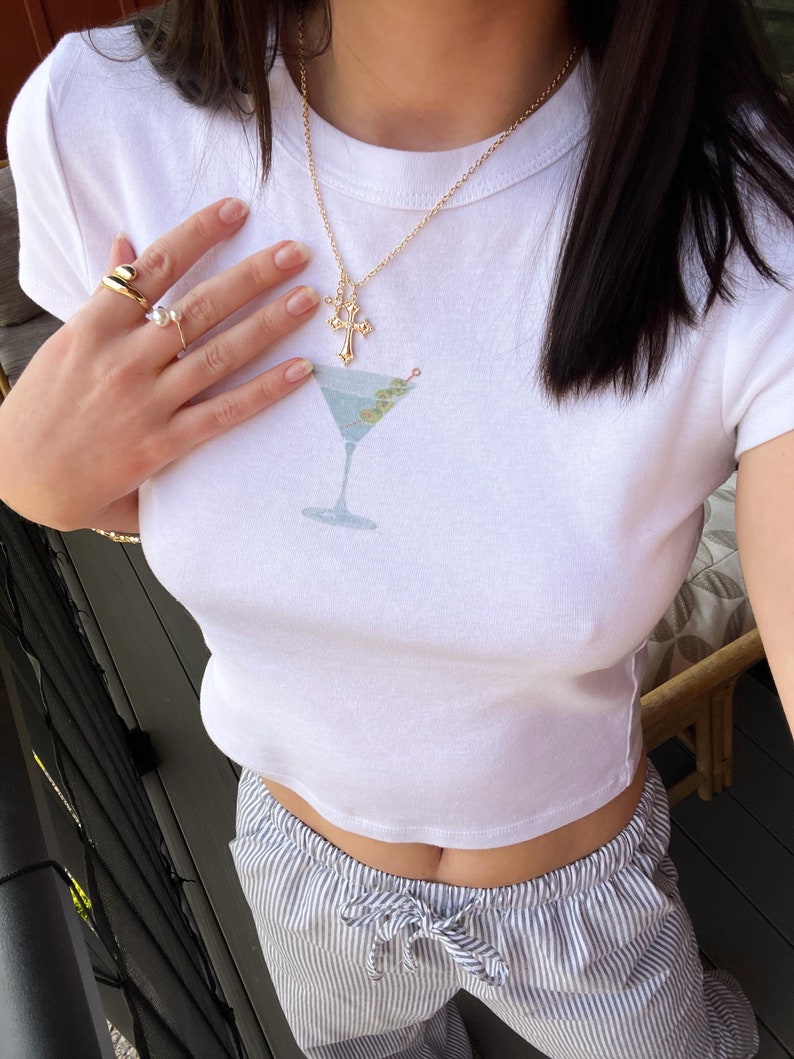 Dirty Martini Baby Tee, Martini Graphic Tee, Martini Shirt