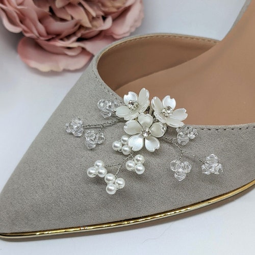 Bridal Shoe Clips Pearl Crystal Rhinestone Shoe Clips Wedding Etsy